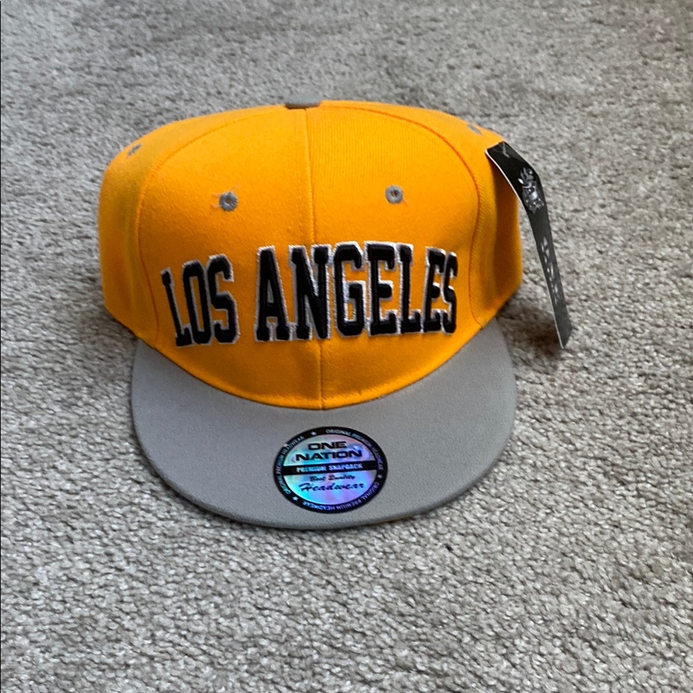 Kids Los Angeles Cap - Yellow and Gray